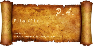 Puia Aliz névjegykártya